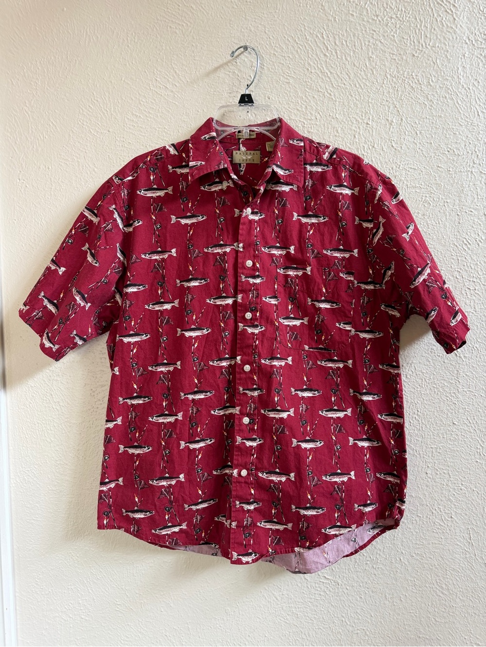 Natural Issue red fish and rod shirt